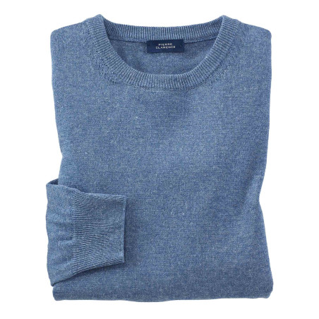 Pull coton lin col ras de cou