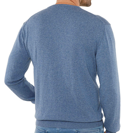 Pull coton lin col ras de cou