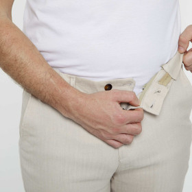 Pantalon détente chevron lin