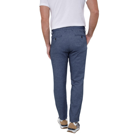 Pantalon détente chevron lin