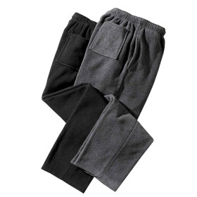 Pantalons Micropolaires Détente - les 2, Taille : M (42/44), Couleur : Gris/Noir, par l’Homme Moderne.