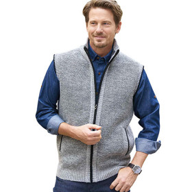 Gilet sans manches doublé polaire, Tour de poitrine : L (104/108), Couleur : Gris, par l’Homme Moderne.