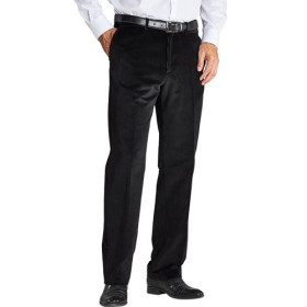 Pantalon Velours «Sur-Mesure» - Entrejambe 90 cm, Taille : 44, Couleur : Noir, par l’Homme Moderne.