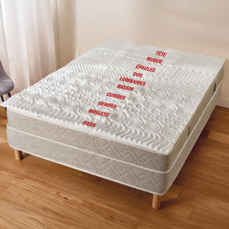 Surmatelas confort 10 zones 2 places (140 x 190 cm)
