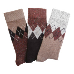 Chaussettes chinées intarsia - les 3