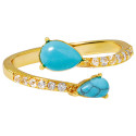 Bague gouttes de turquoises