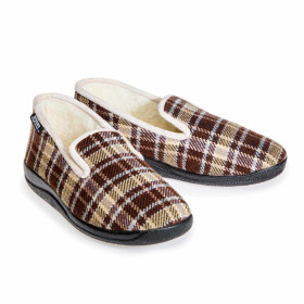 Chaussons laine AirFlex™, Pointure : 40, Couleur : Beige/Marron, par l’Homme Moderne.