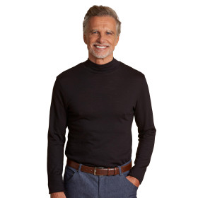 Sous-pull mérinos, Tour de poitrine : M, Couleur : Noir, par l’Homme Moderne.