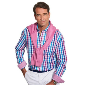 Chemise Carreaux Cyclades, Encolure : L (41/42), Couleur : Multicolore, par l’Homme Moderne.