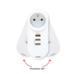 Multiprise murale 180°