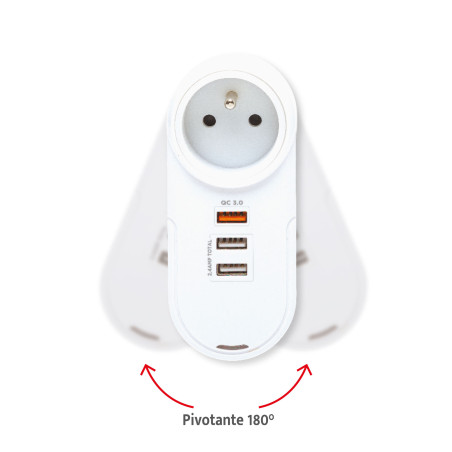 Multiprise murale 180°