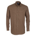 Chemise droite flanelle col boutonnage caché uni