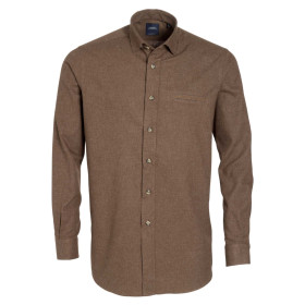 Chemise droite flanelle col boutonnage caché uni (2)