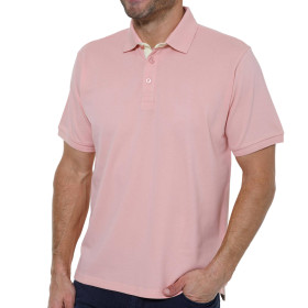 Polo maille piquée, Tour de poitrine : M (96/100), Couleur : Rose poudré, par l’Homme Moderne.
