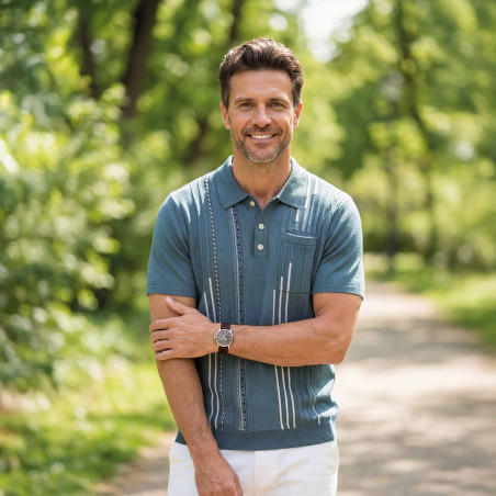 Polo tricot jacquard