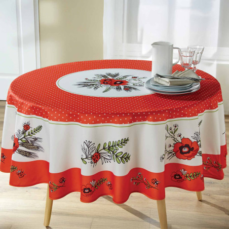 Nappe Coquelicots Ronde