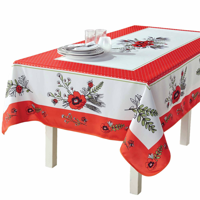 Nappe Coquelicots rectangulaire
