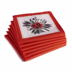 Serviettes Coquelicots - les 6, par l’Homme Moderne.