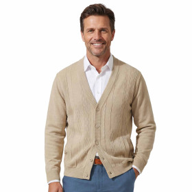 Gilet jacquard d’été, Tour de poitrine : M (96/100), Couleur : Camel, par l’Homme Moderne.