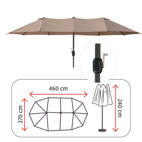 Parasol ovale XXL
