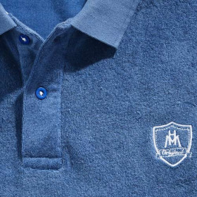 Polo «teddy» éponge Bleu