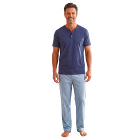 Pyjama coton Éclipse, Couleur : Bleu, Tour de poitrine : M (94/102), par l’Homme Moderne.