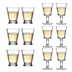 Les 6 verres à eau + les 6 verres à vin Grand Cerf