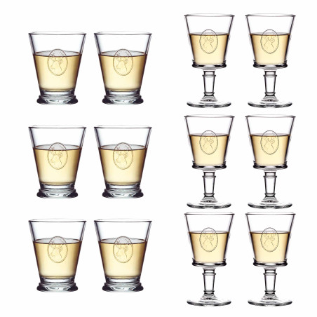 Les 6 verres à eau + les 6 verres à vin Grand Cerf