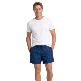 Short de bain bleu uni