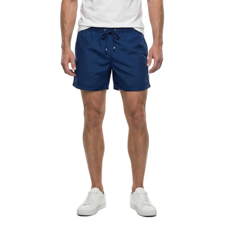 Short de bain bleu uni