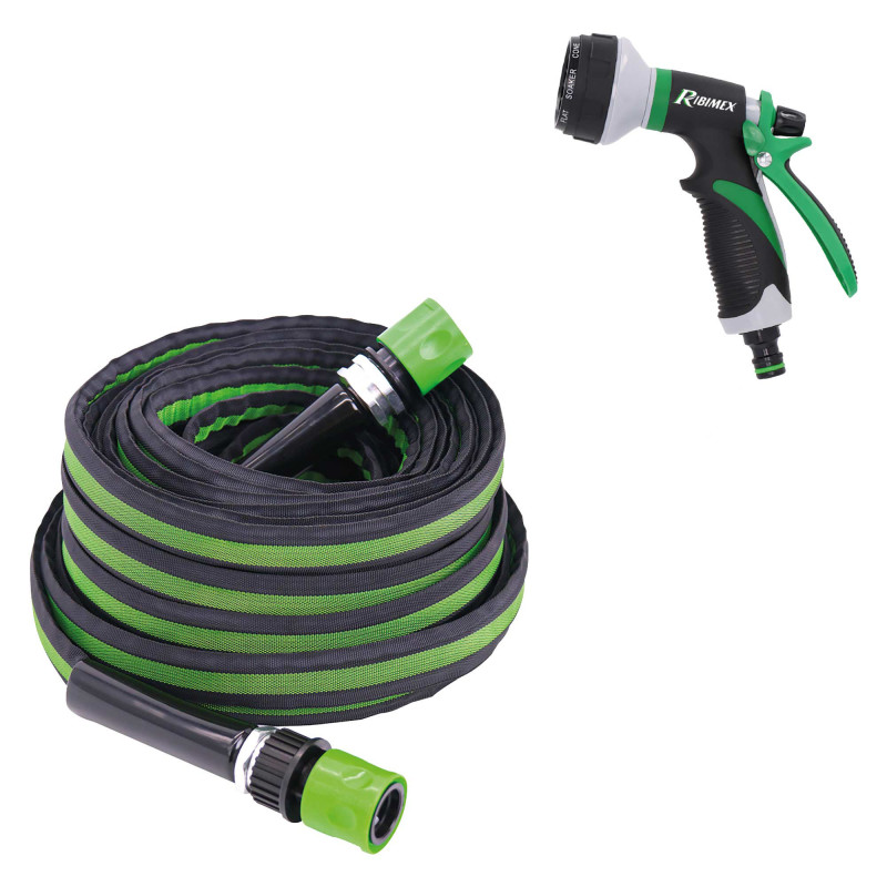 Tuyau d’arrosage plat avec raccords