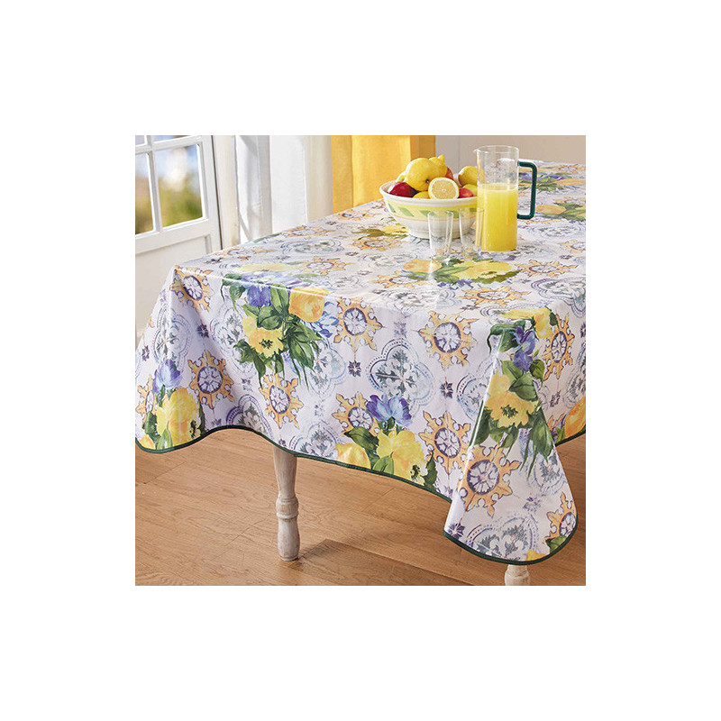 Toile cirée citrons rectangulaire (140 x 240 cm)