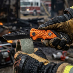 Le couteau pompier orange