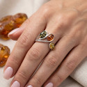 La bague ambre tricolore