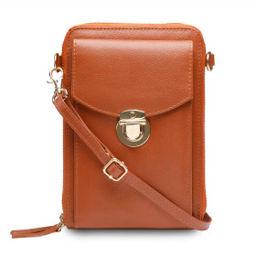 La pochette éventail cuir