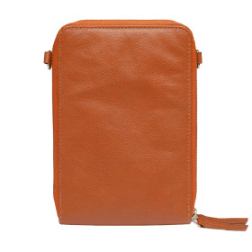 La pochette éventail cuir