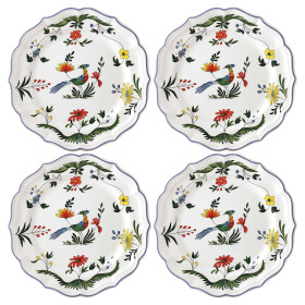 Les 4 assiettes Oiseaux de Paradis