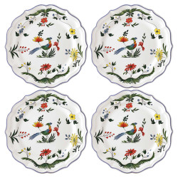 Les 4 assiettes Oiseaux de Paradis