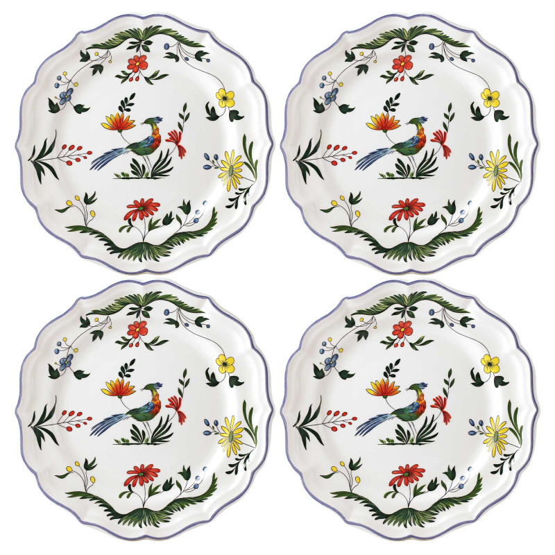 Les 4 assiettes Oiseaux de Paradis