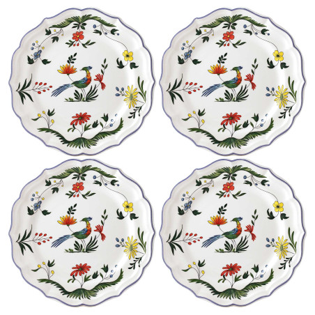 Les 4 assiettes Oiseaux de Paradis