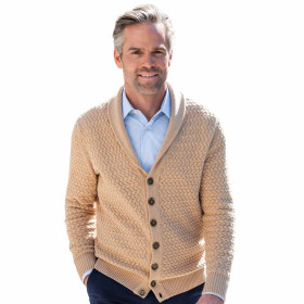 Gilet boutonné col châle