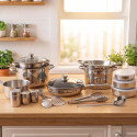 Batterie de cuisine inox 18 pièces (2)