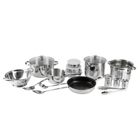 Batterie de cuisine inox 18 pièces