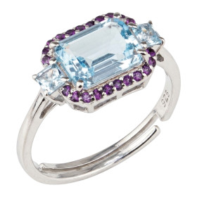 La bague topaze et améthystes