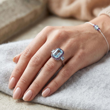 La bague topaze et améthystes