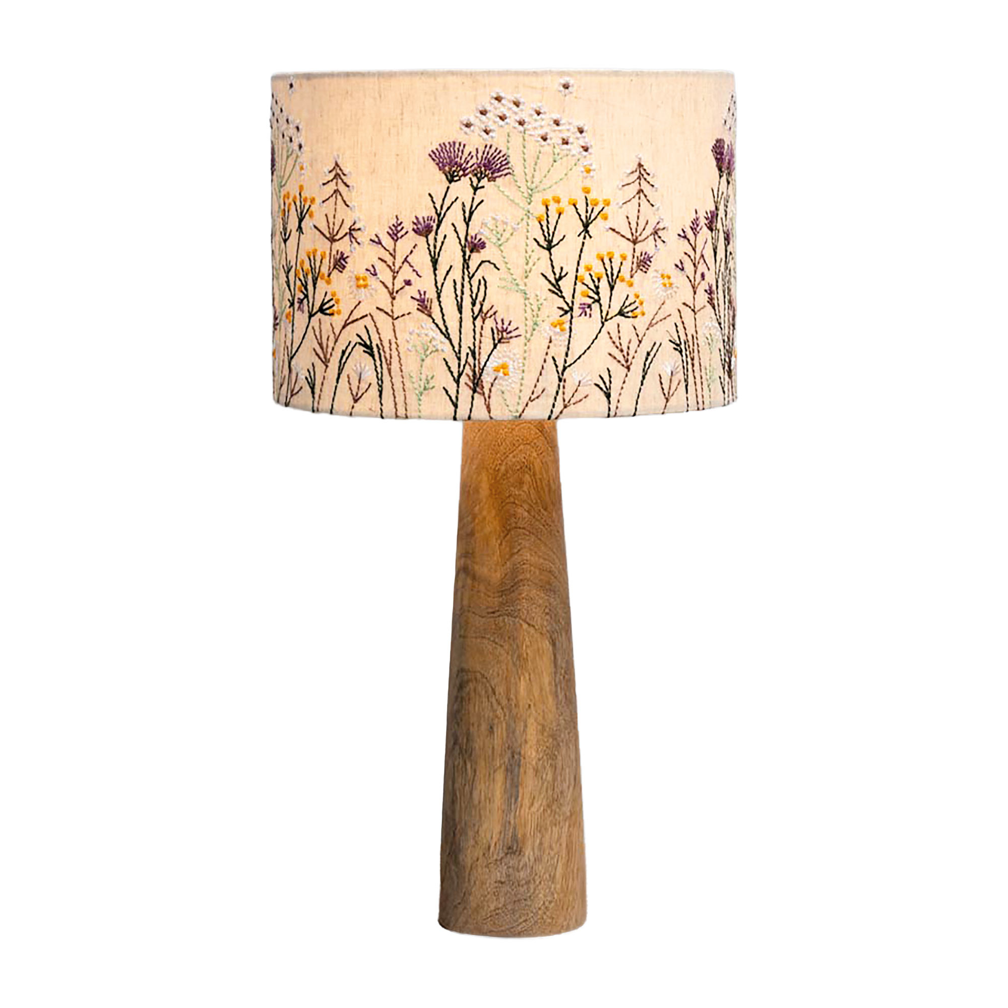 La lampe brodée fleurie