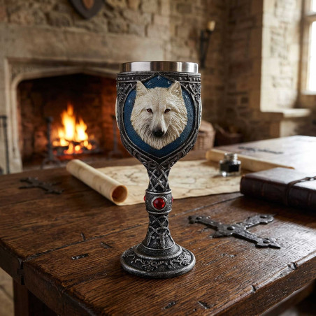 Le verre à pied loup blanc