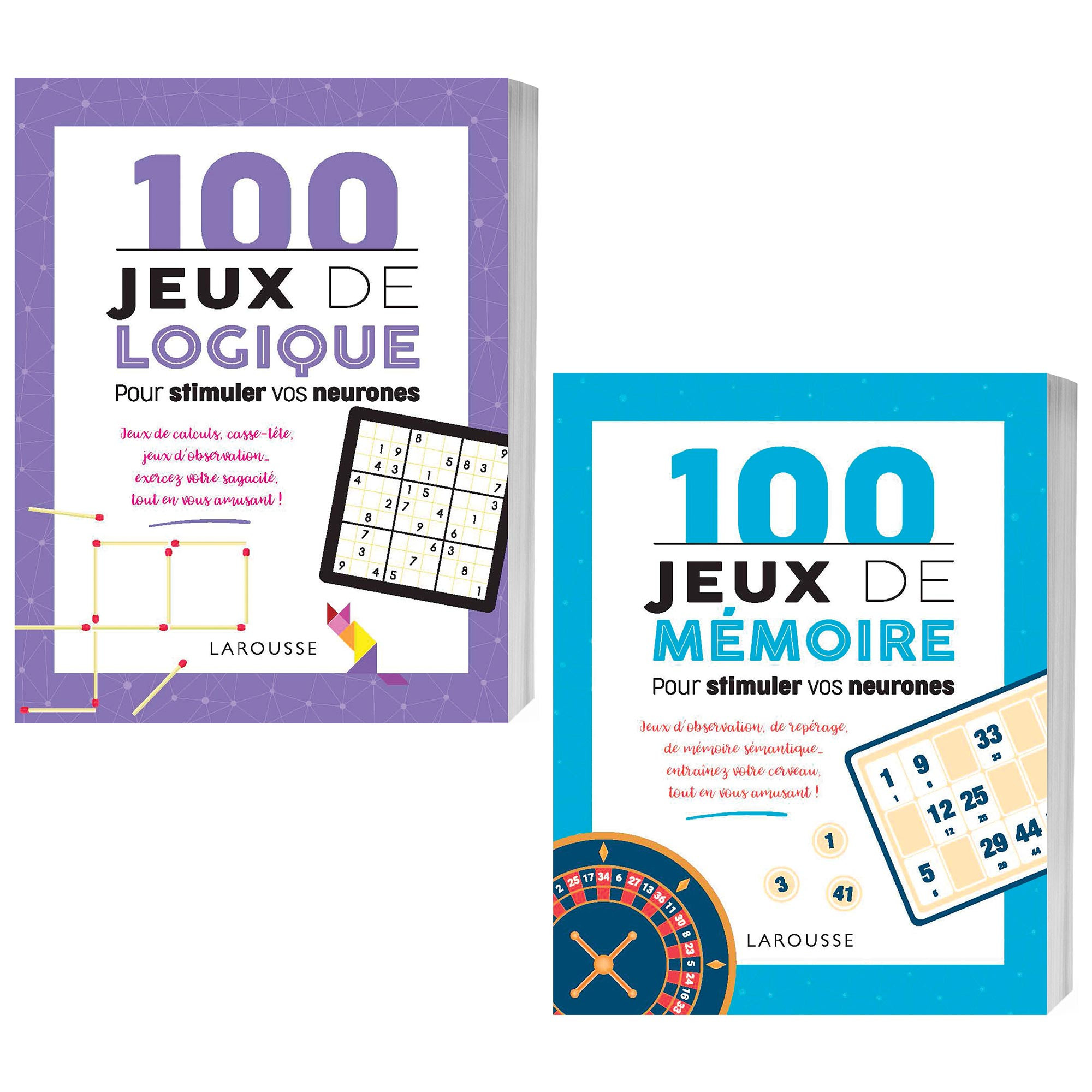 100 jeux de logique pour stimuler vos neurones + 100 jeux de mémoire pour  stimuler vos neurones
