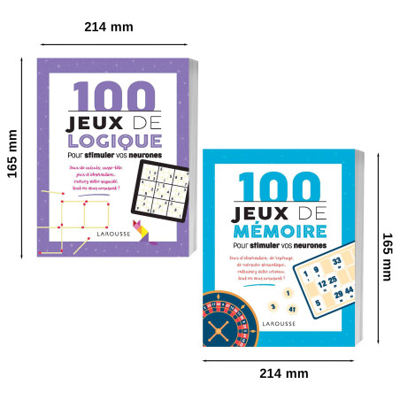 100 jeux de logique pour stimuler vos neurones + 100 jeux de mémoire pour  stimuler vos neurones