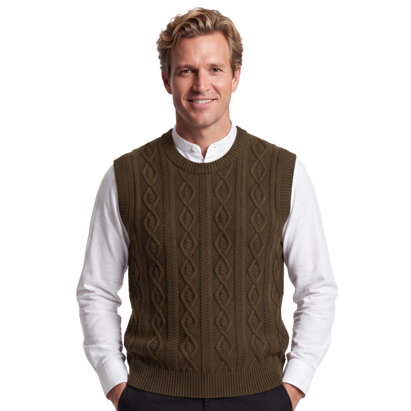 Pull sans manches torsades